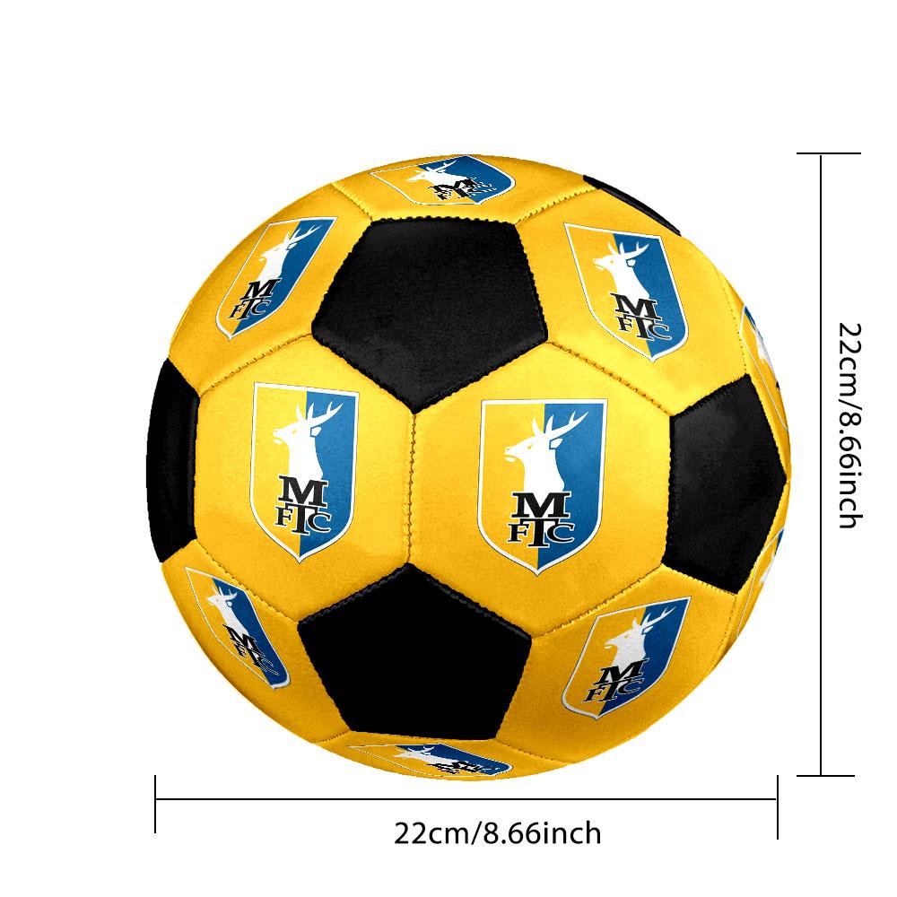 Mansfield Town Soccer Ball Size 5 Colorful Machine Stitched PVC Competition Ready Durable High-Bounce