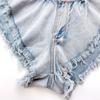 Sommer Kvinner Denim Shorts Uformelle løse hull Rippede Jeans Shorts Denim Shorts Bukser