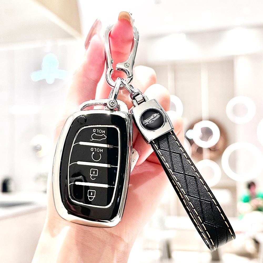 For Hyundai I10 I30 I40 Elantra Creta Ix35 Ix45 Tucson Santa Fe Rena Sonata 4 Buttons TPU Car Smart Key Case Cover Accessories