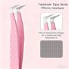 Stainless Steel Private Label Volume Eyelash Extensions Custom Pink Silver Fiber Tip Lash Tweezers