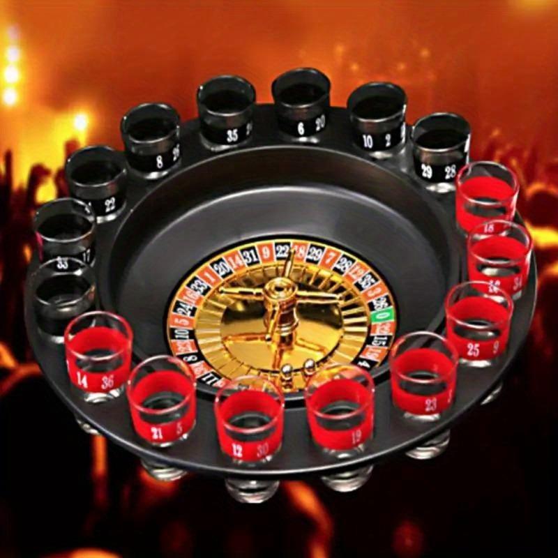 Drinking Roulette Game Set Russia Turntable Shot Glass Turntable Ktv Party Games Wine Glasses And Tables Hole Game
