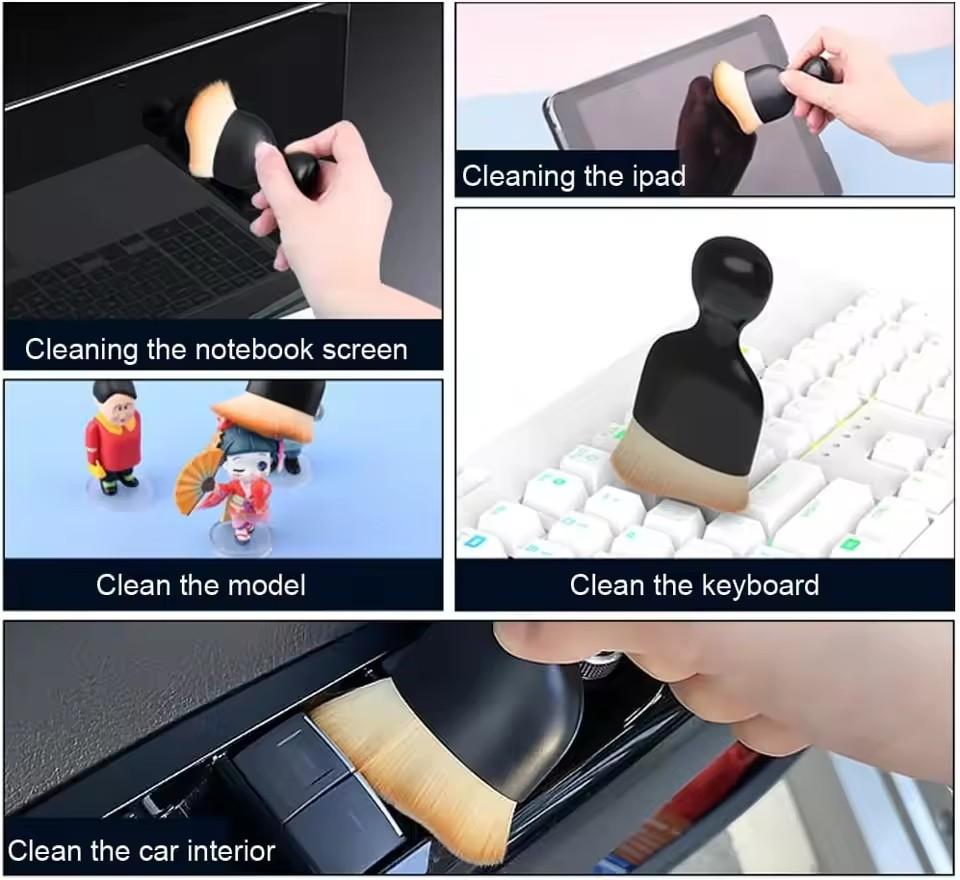 Car Air Vent Cleaning Soft Brush with Casing Car Interior Cleaning Tool Artificial Car Brush Car Crevice Dusting Car Detailing