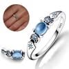 925 Silver Sapphire Bow Flower Size 6 7 8 9 Ring Wedding Fashion High Jewelry For Women