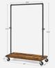 VASAGLE Clothes Rack, Heavy Duty Clothing Rack, Industrial Pipe Style Rolling Garment Rack with Shelf, for Bedroom