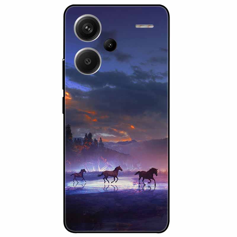 For Redmi Note 13 Pro Plus 5G Pro+ Case Soft Black Painted Cats TPU Funda For Xiaomi Redmi Note 13 Pro 5G Note13 Silicone Cover