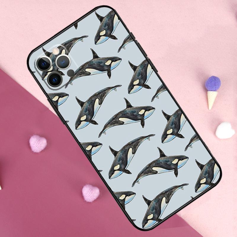 Orcas Killer Whales Phone Case For iPhone 17 Pro Max 17 Air 11 14 15 16 Pro Max Plus 12 13 Mini 16e Back Cover