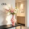 Living Room Table Ornament Modern Twisted Flower Vase, 3D Printed Decorative Sophisticated Office Desk Decor Artistic Centerpiece Vase for Flowers,