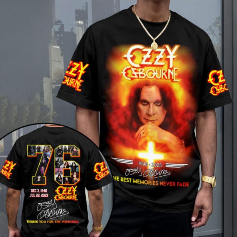 Klassisk Rock Ozzy Osbourne T-shirts Sommar 3D-tryck Herr Dam Street Hip Hop Trend Kortärmade T-shirts Överdimensionerade Y2k Toppar