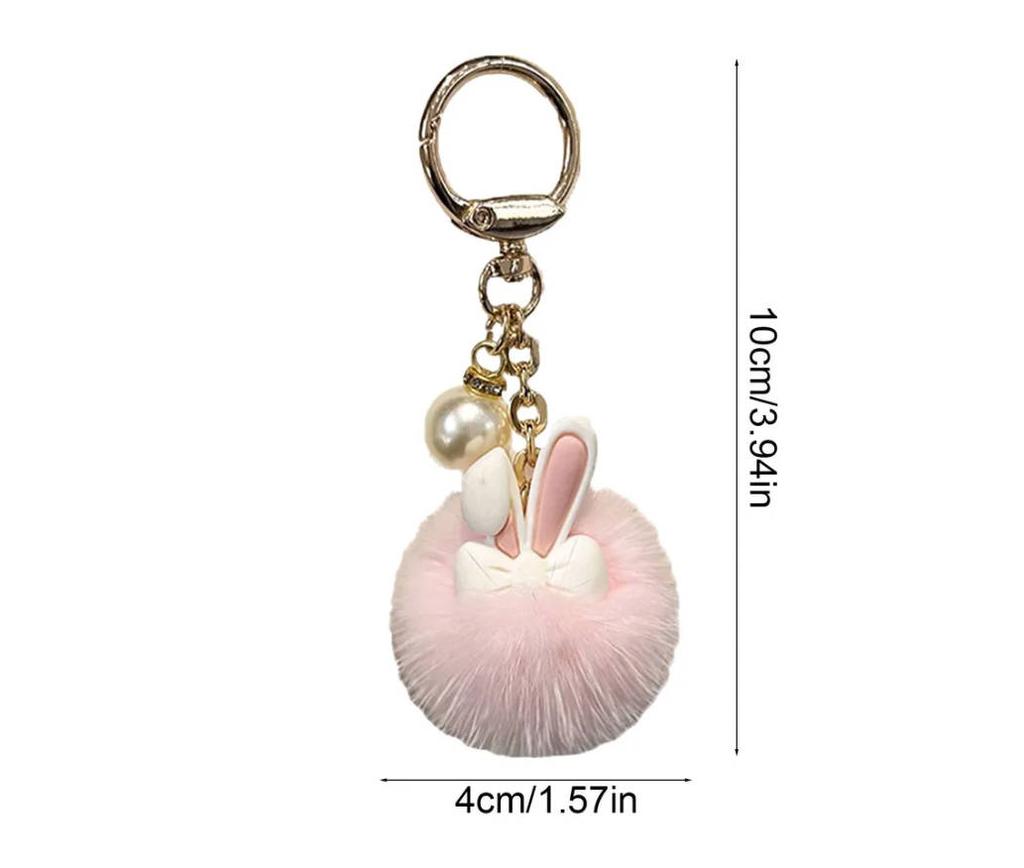 Cute Plush Ball Little Car Keychain Pendant Plush Doll Doll Bag Lady Accessory