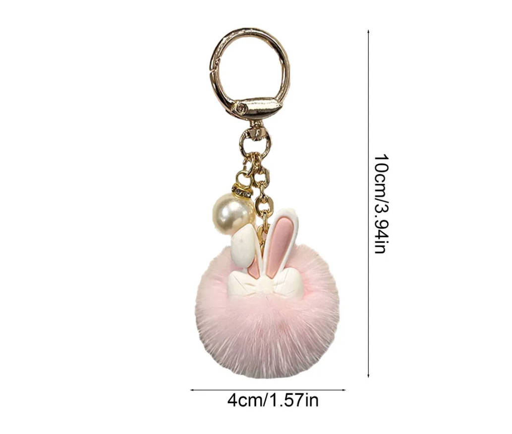 

Cute Plush Ball Little Car Keychain Pendant Plush Doll Doll Bag Lady Accessory one size білий