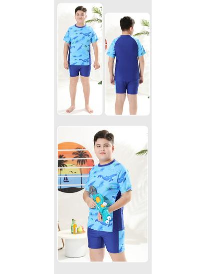 2025 Boys' Summer Swimsuit Set: Stylish Split Swimwear & Trunks for Teens and Kids
