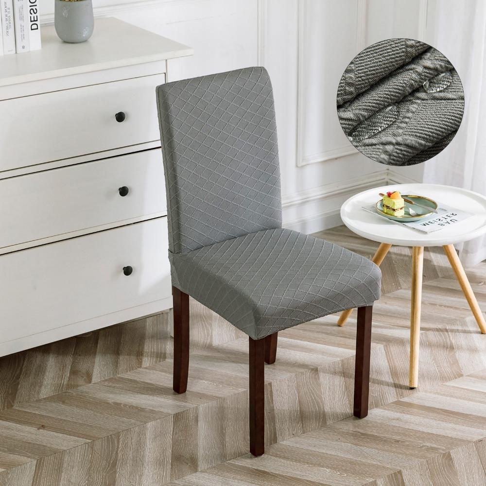New Waterproof Chair Cover Elastic Stretch Chair Slipcover Jacquard Chair Seat Protector Case Hotel Banquet