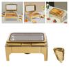 Gold Chafing Dish Buffet Set, Stainless Steel Chafing Dish Set Rectangular Buffet Warmer Sets w/Thick Frame for Catering Parties