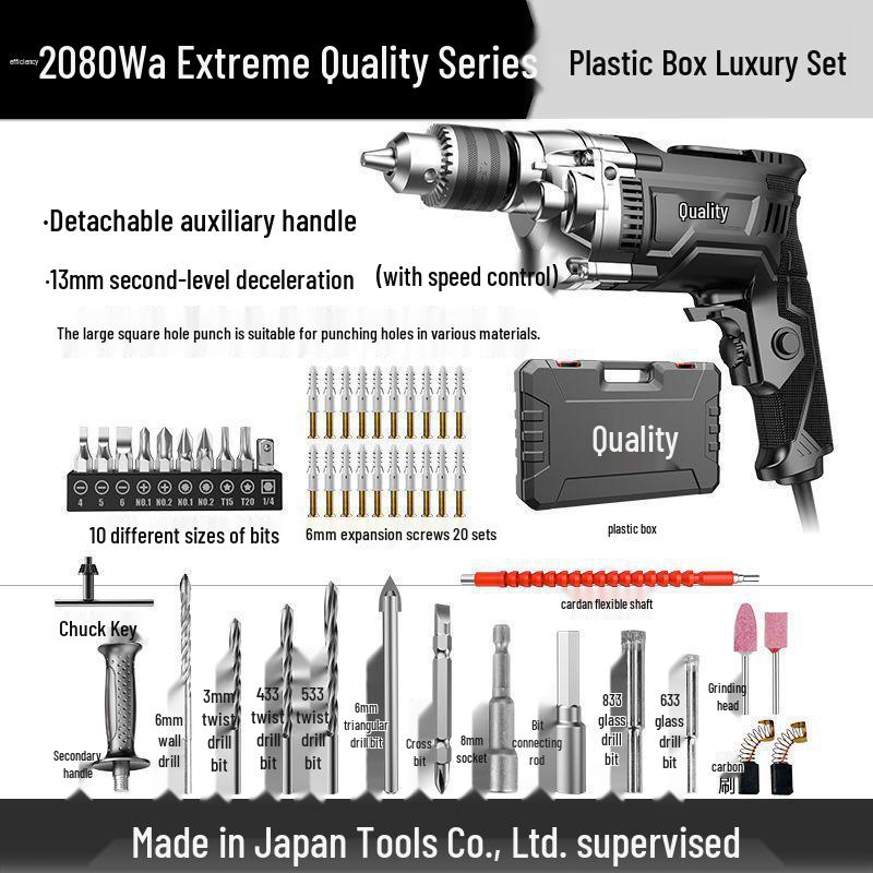 220V Multifunctional Electric Drill & Screwdriver for Home Use