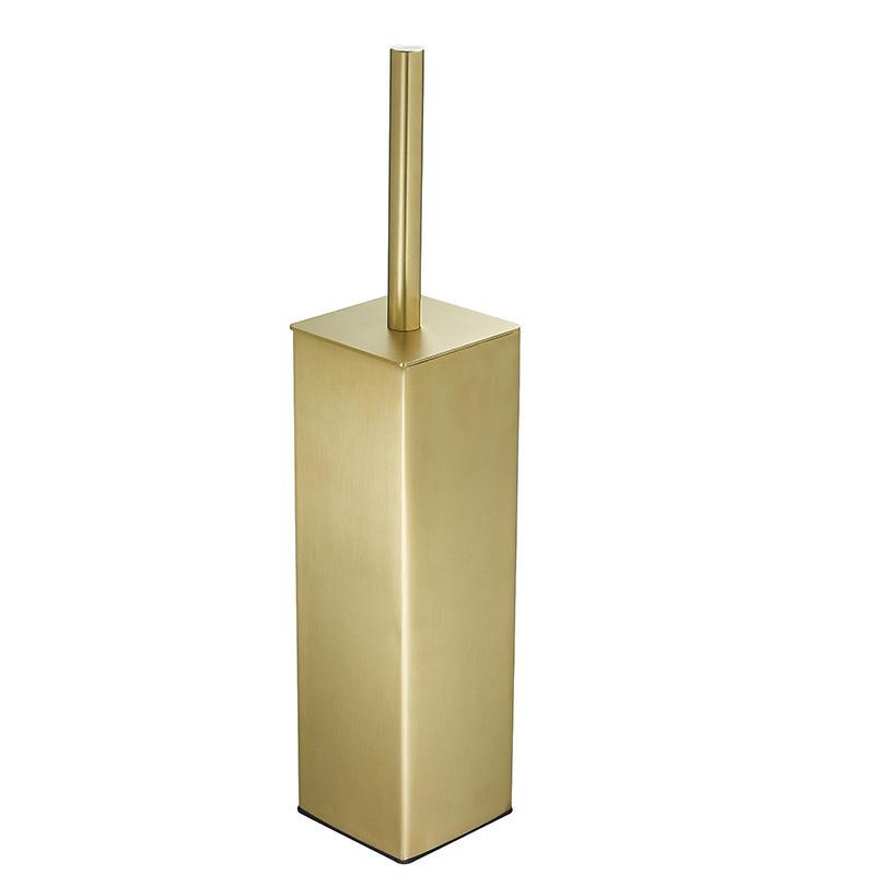 Tuqiu Gold Toilet Brush Holder with Brush 304 Stainless Steel Nickel/Black Bathroom Toilet Scrub Cleaning Brush Holder Set