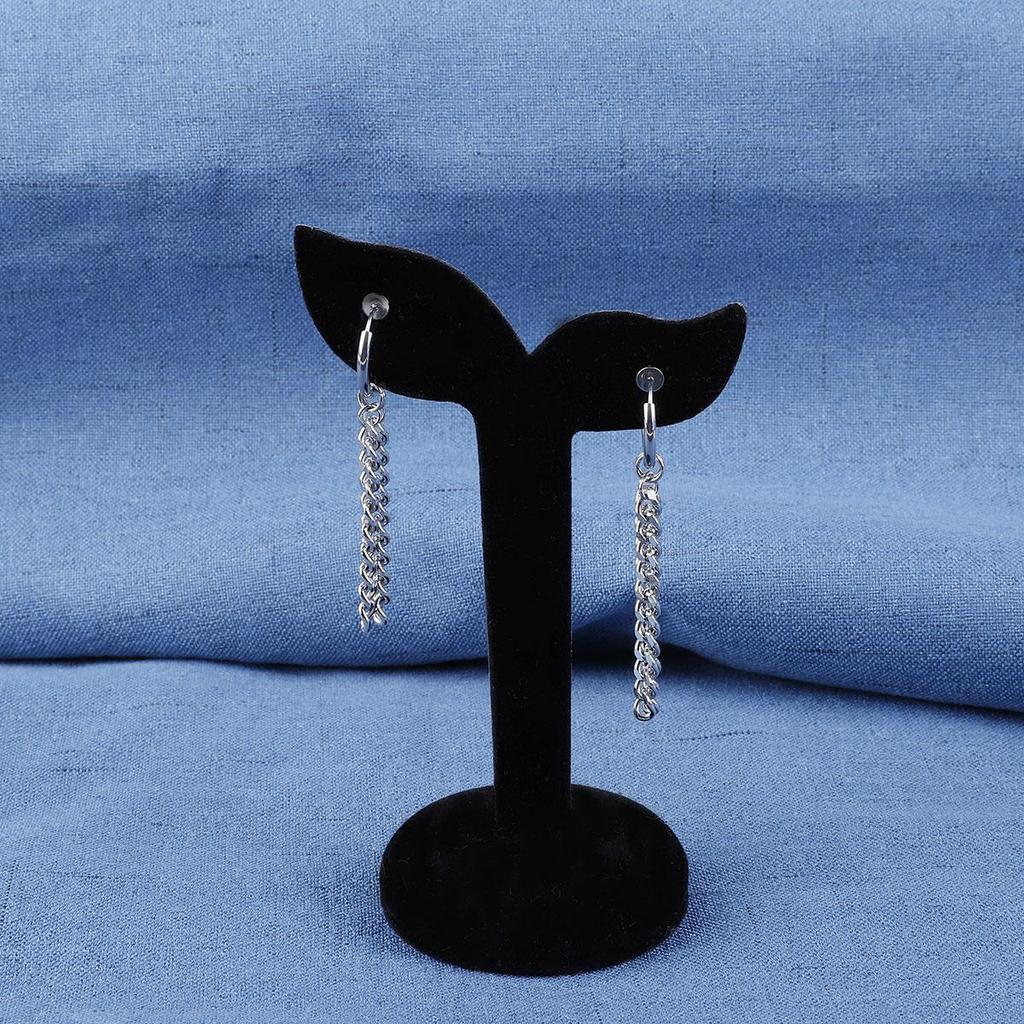 Titanium Steel Earrings Men Temperament Trendy Earrings Korean Women Long Tassel Chain Earrings