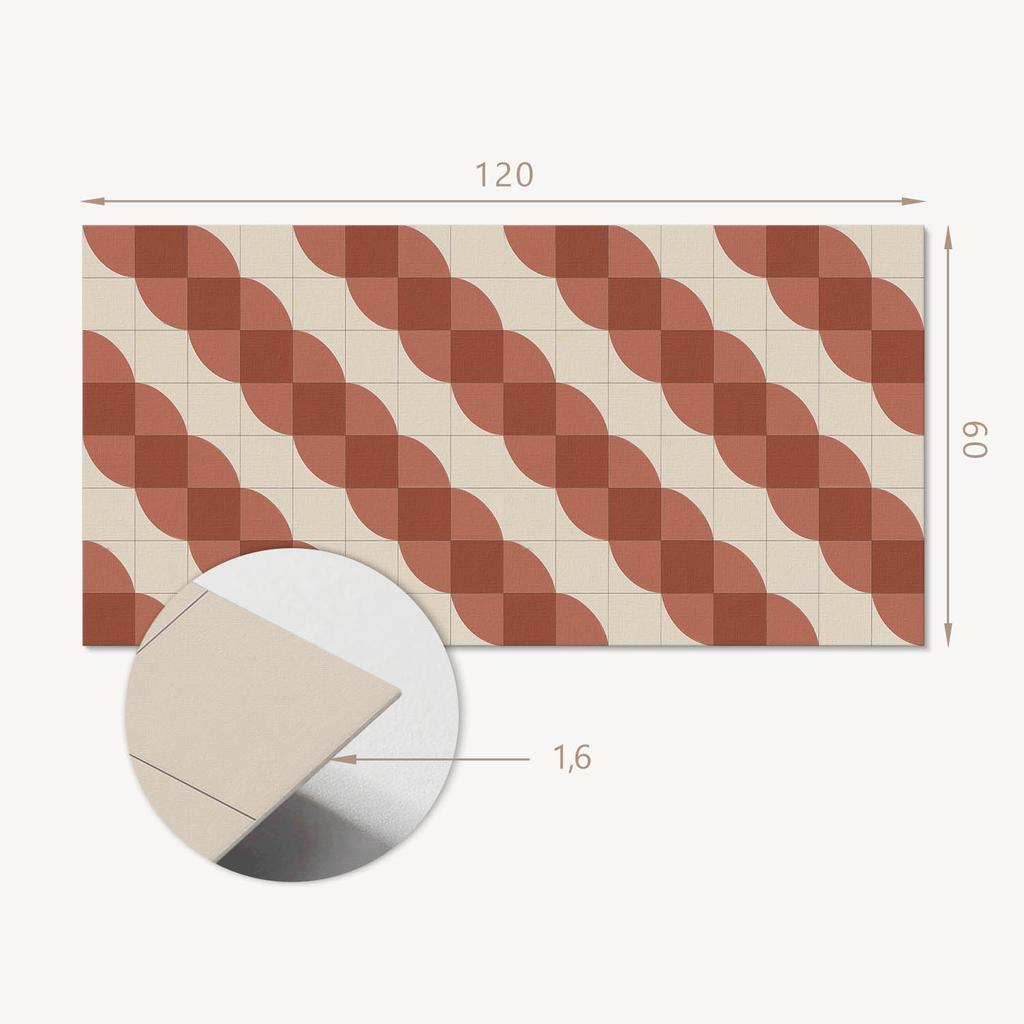 Naklejany Dekor Z Grafiką Do Przedpokoju Winylowy 120X60 Cm Geometryczny Wzór Falisty