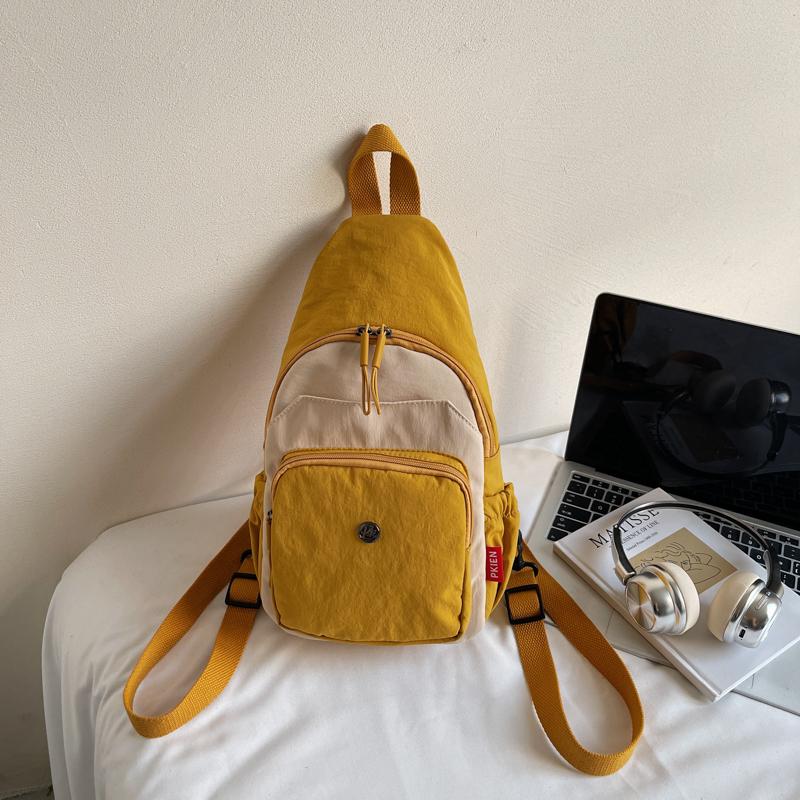 Damen Kleiner Rucksack Multifunktionale Brusttasche Kontrastfarbe Outdoor Schulter Umhängetasche