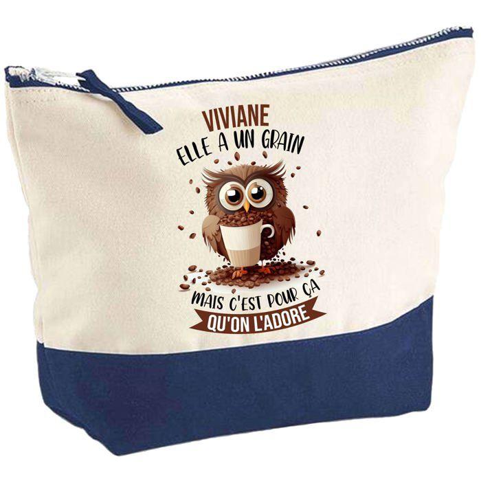 Trousse de maquillage - PLANETEE - Viviane Chouette Grain - Grand format - Coton - Impression sublimation HD