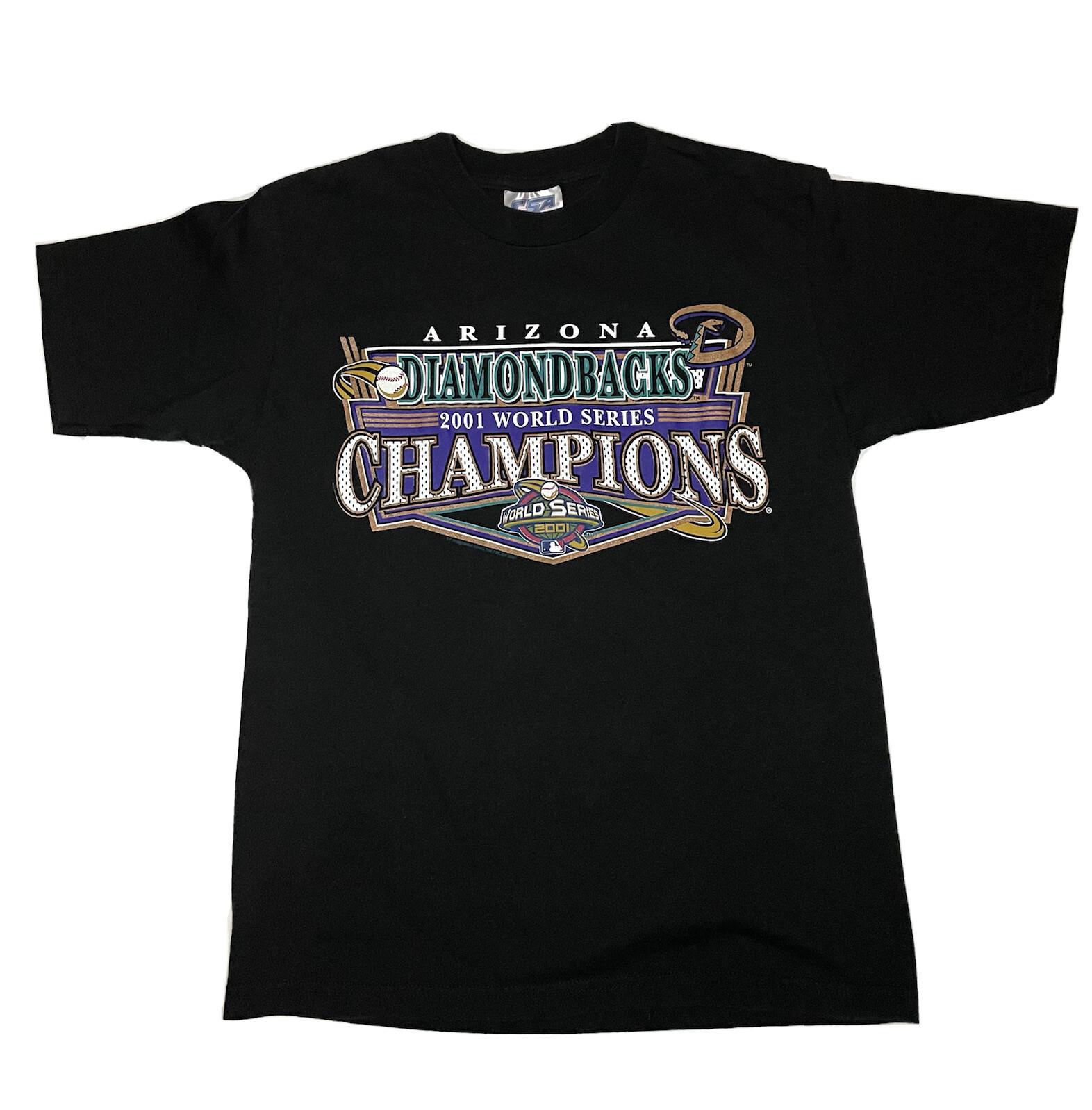 Arizona Diamondbacks Vtg Youth Black T  14 16 2001 World Series Champions Unisex T-Shirt XL
