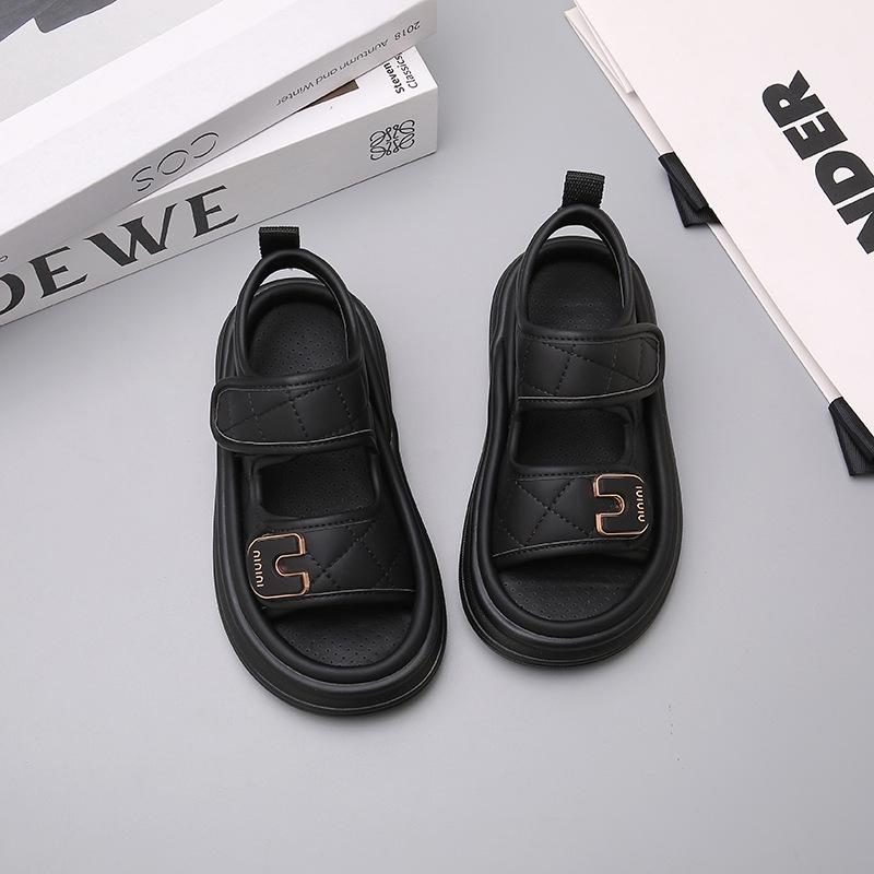 2025 Summer Kids' Sporty Open-Toe Velcro Sandals: Toddler Boys' & Girls' Soft Sole Beach Shoes