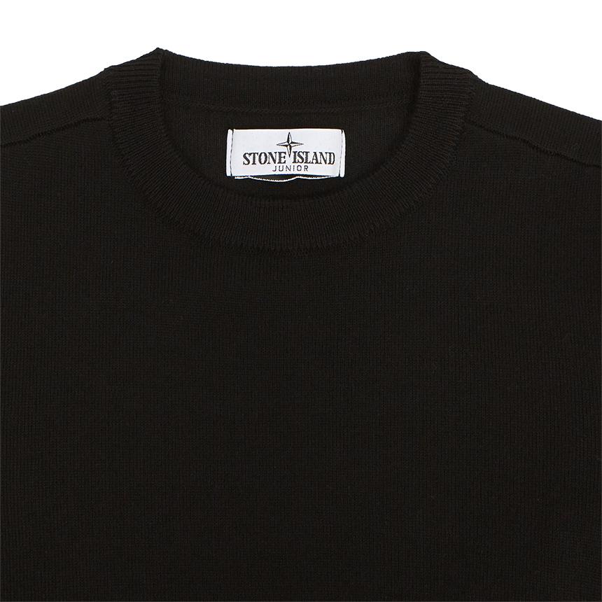Stone Island Sweater Solid Color Crew Neck Pullover Long Sleeve Kids sweater Black 7916509C4-V0029