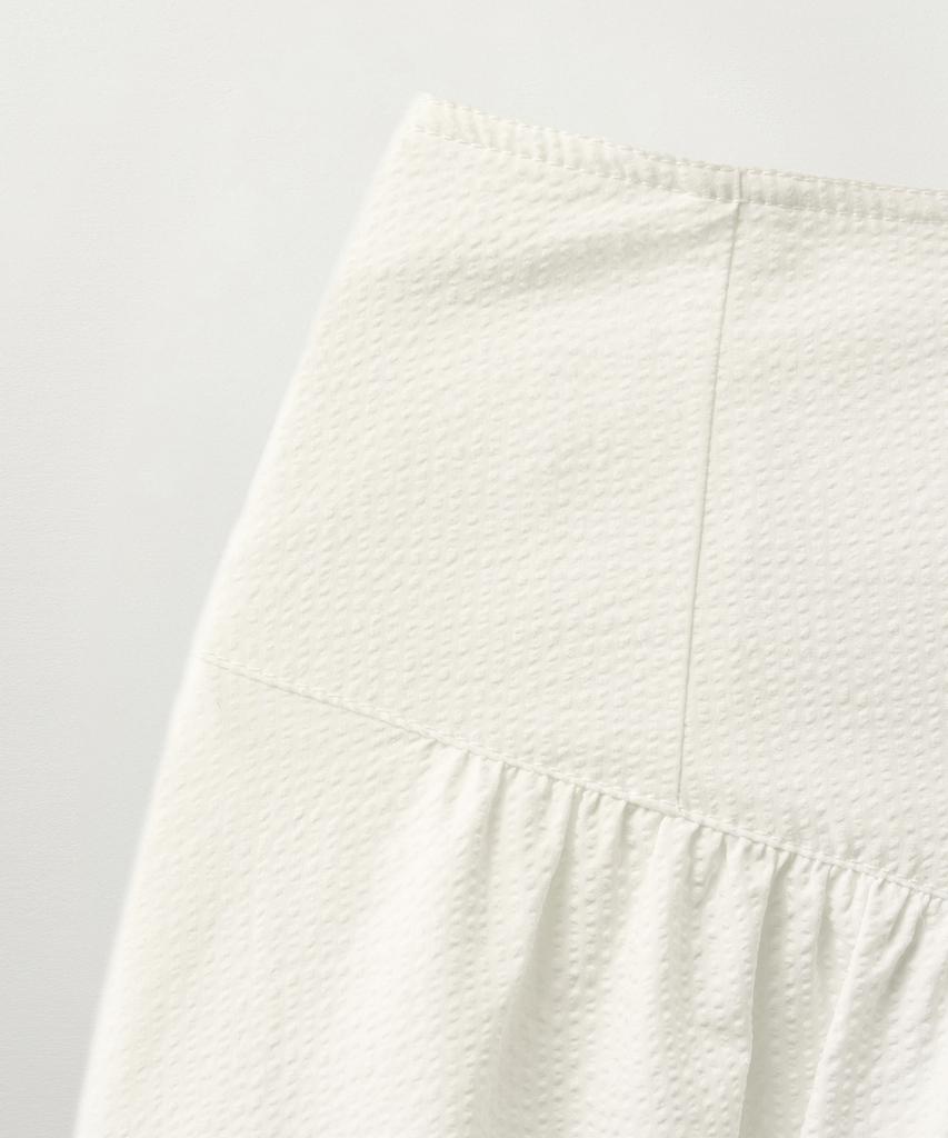 Seteo (W) Seersucker Hole Skirt White