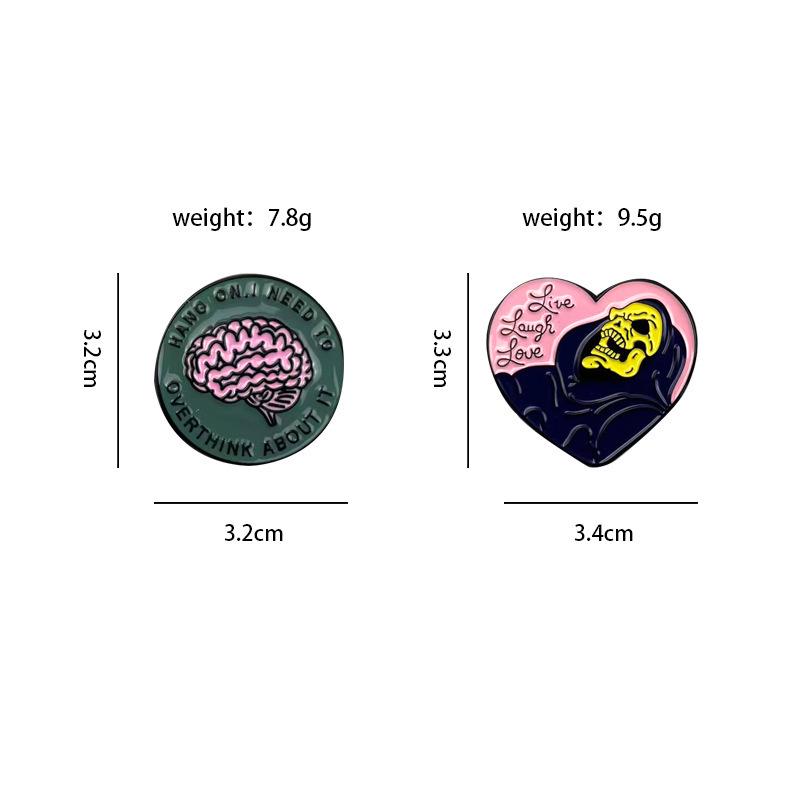 Devil Heart Cartoon Brooch: Versatile Alloy Accessory for Clothing and Backpacks