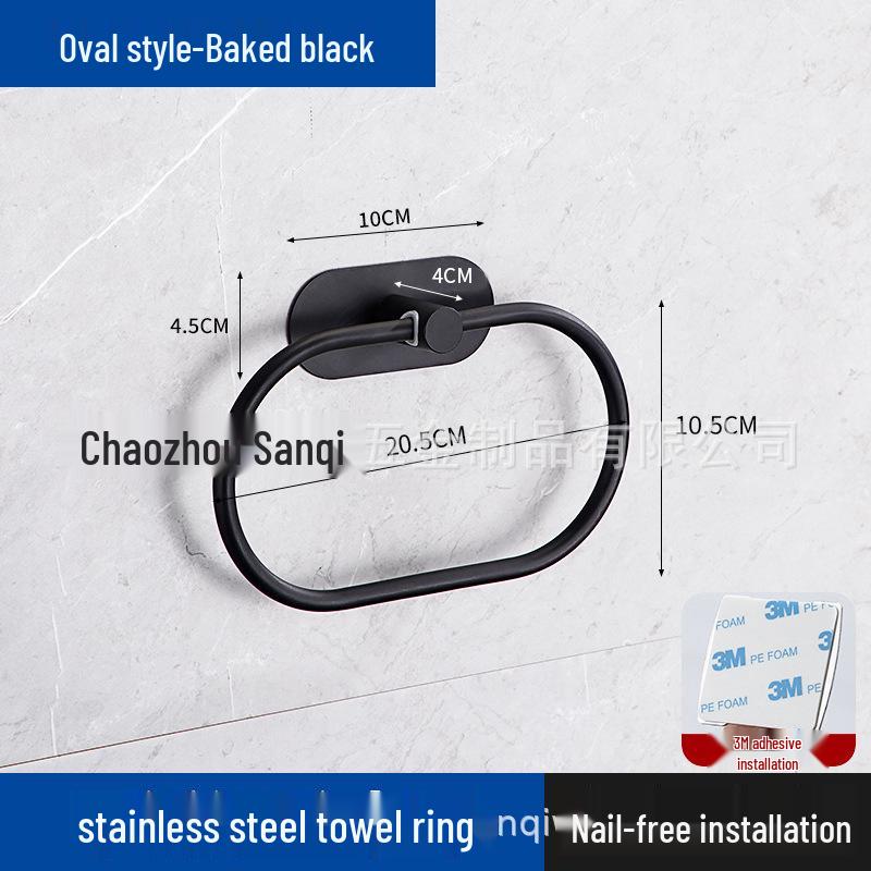 304 Stainless Steel Wall-Mounted Towel Ring for Bathroom, Kitchen, and Hotel Use