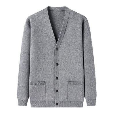 Autumn Thickened Sweater Men's Cardigan Coat Loose Korean Style Sweater Dad's Outfit Large Size