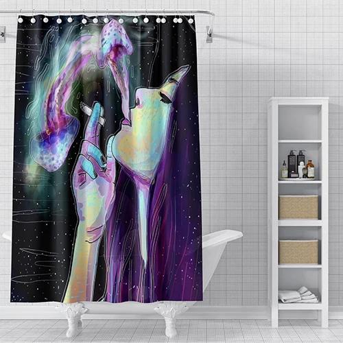 Cartoon 3D moda czarna dziewczyna afroamerykanin kobieta zasłona prysznicowa seksowna nowoczesna elegancka kobieca akcesoria domowe