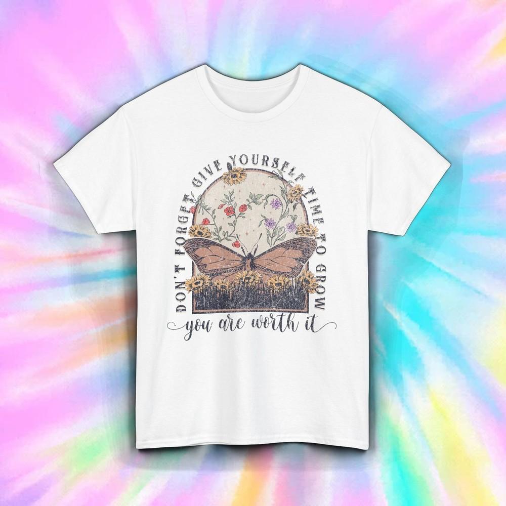 

You Are Worth It Butterfly Shirt Growth Mental Health Self Love Tee S-5XL 4XL