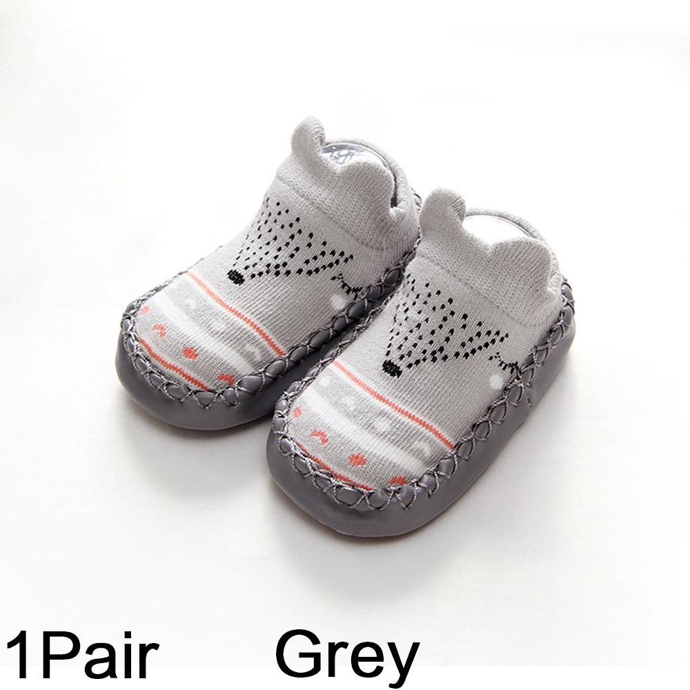 1 Pair Cute Animal Sock Shoes Baby Socks Non-Slip Rubber Sole Soft Infant Socks for Newborn Toddler