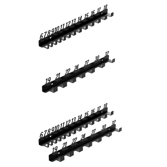 Metal Wrench Organizer Wall-Mounted Wrench Holder with Size Number Heavy Duty Tools Storage Rack for Garage Shed Work Van Garden Shop Mechanic Yard