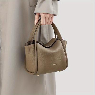 Women's Mini Basket Bag, Luxurious Lightweight Handheld Bucket Tote, Luxury Fashion Handbag