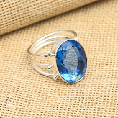 Joyería hecha a mano de plata de ley 925 con piedras preciosas de tanzanita para mujeres