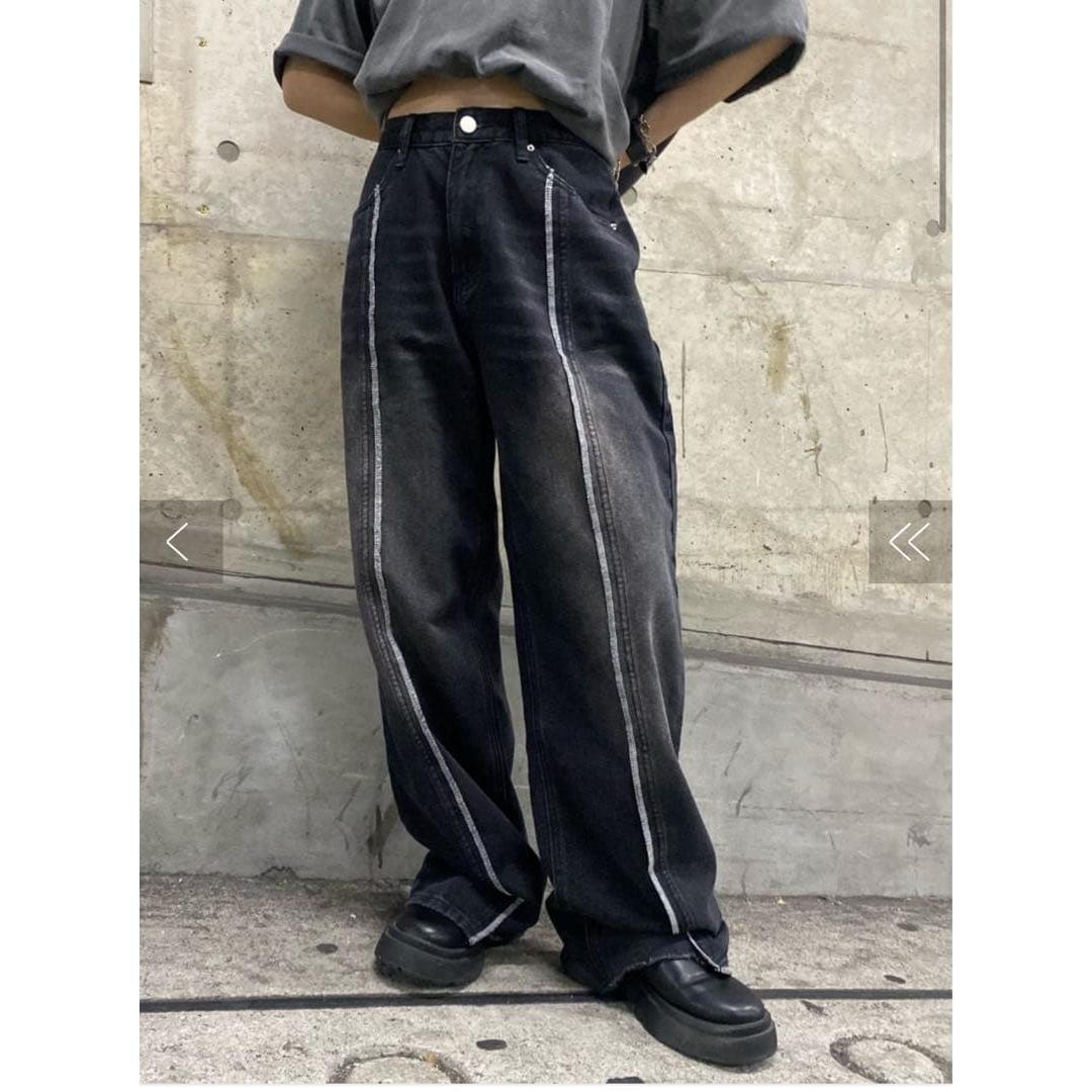 WHO S WHO gallery Center stitch wide denim W.W.G