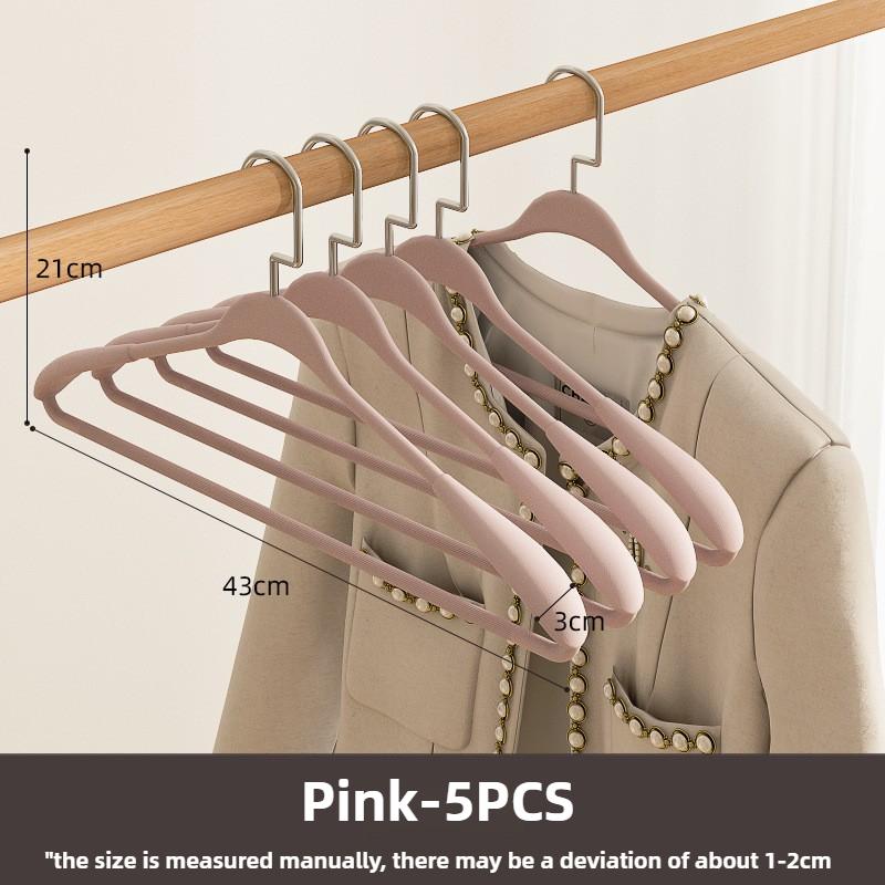 

5/10pcs Heavy-Duty Metal Clothes Hangers with Wide Shoulder Design No-Residue Anti-Slip Brushed Finish Clothes Hangers Organizer