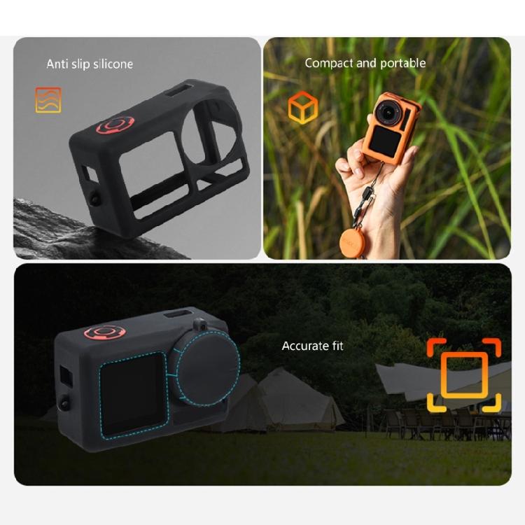 Flexible Silicone Camera Cover Case Protector and Lens Guard with Fall Prevention Rope for Action 5 Professional