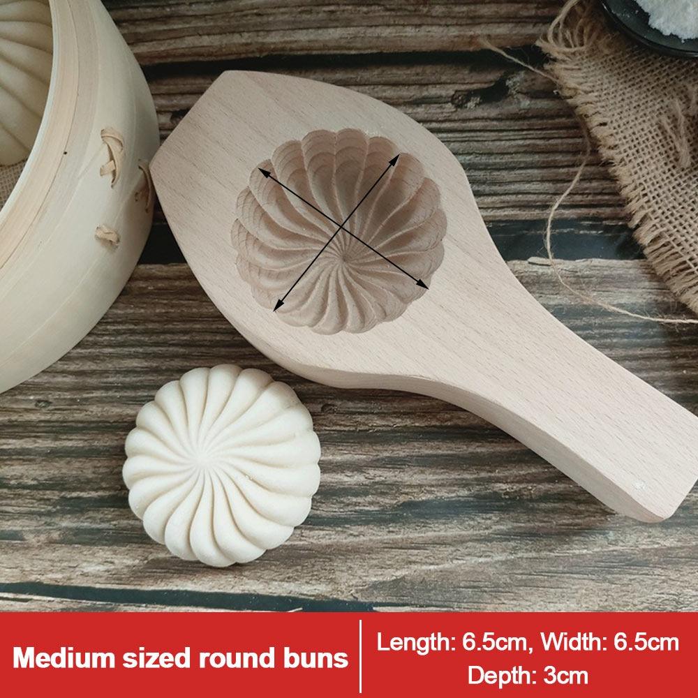 Wooden Steamed Bun Mold Multipurpose Cookie Baking Tool Useful Mooncake Mold DIY Baking