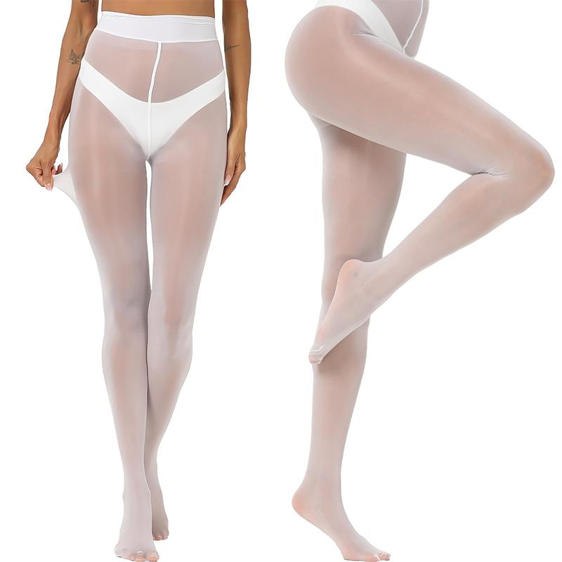Kave 2 Paia Collant Sexy Ultra Sottili Lucidi all'Olio per Donna Alta Elasticità 15D Collant Lisci Color Caffè Gambe Snelle Rinforzo Punta