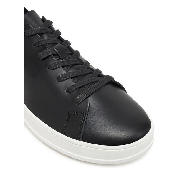 Men's Calvin Klein Low Top Lace Up Unlined Lth Sneakers Hm0hm01885 Black