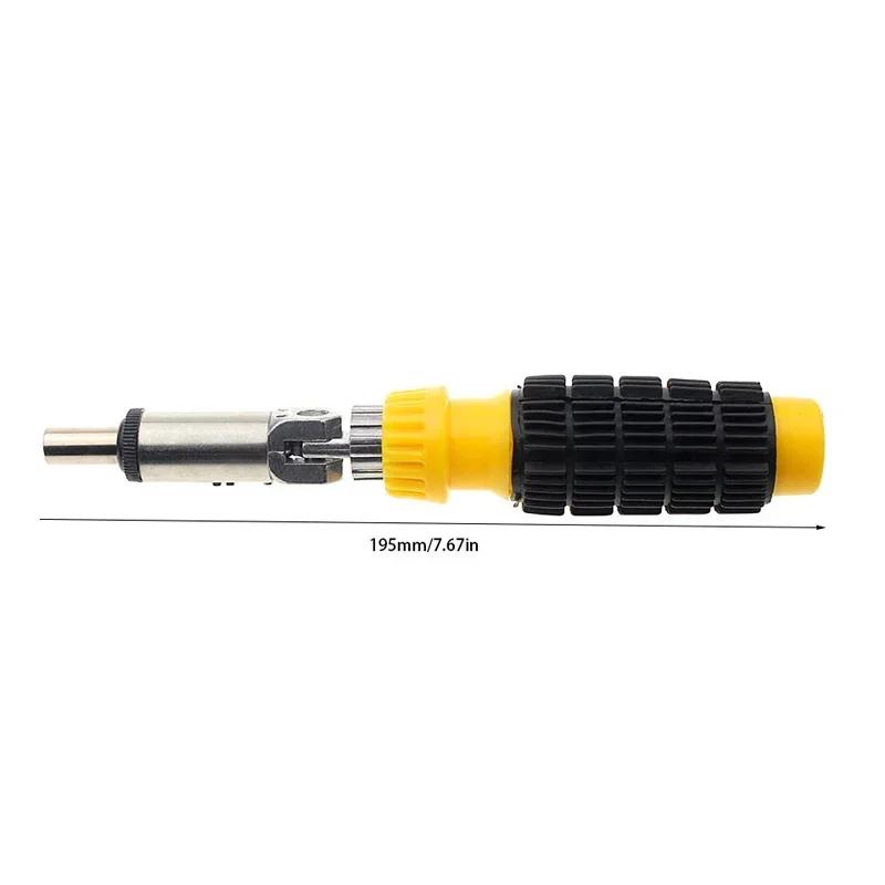 Portable 1/4 Inch Hex Ratchet Screwdriver - 180° Rotating Left/Right Handle for Easy Screw Driving Tasks