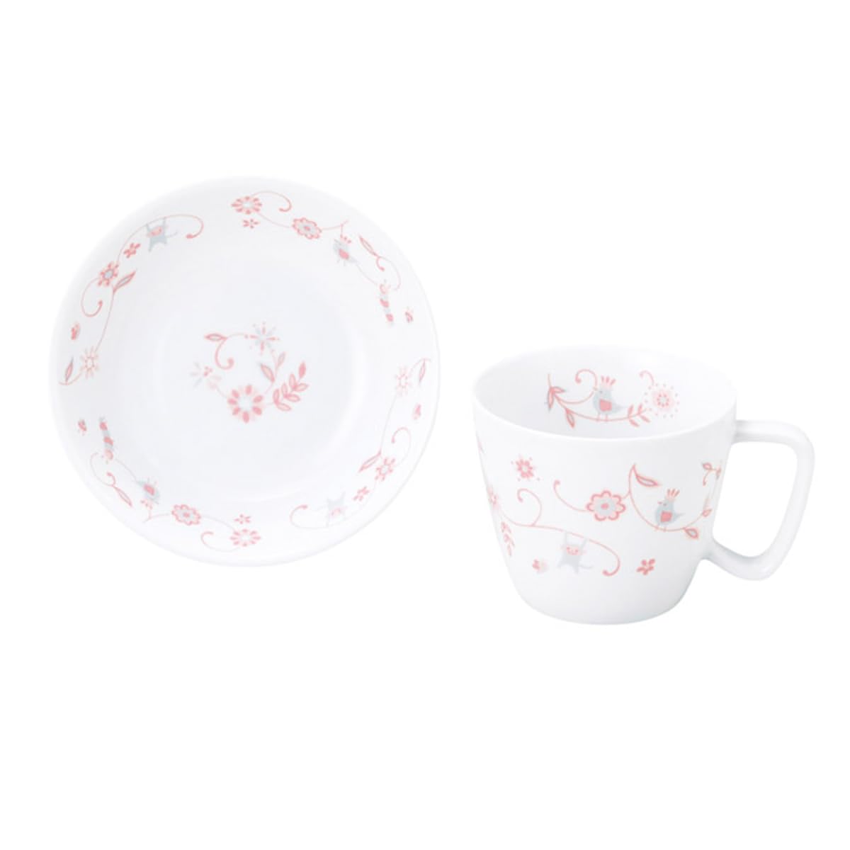

OGISO Sarasa Pink Reinforced Porcelain Two-Piece Snack Set (Dishwasher and Microwave Safe) Sarasa Pink Small SET-0056