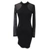 2024 Frauen Sexy Bodycon Kleid Abend Party Cocktail Kleid Transparent Langarm Clubwear Kleid