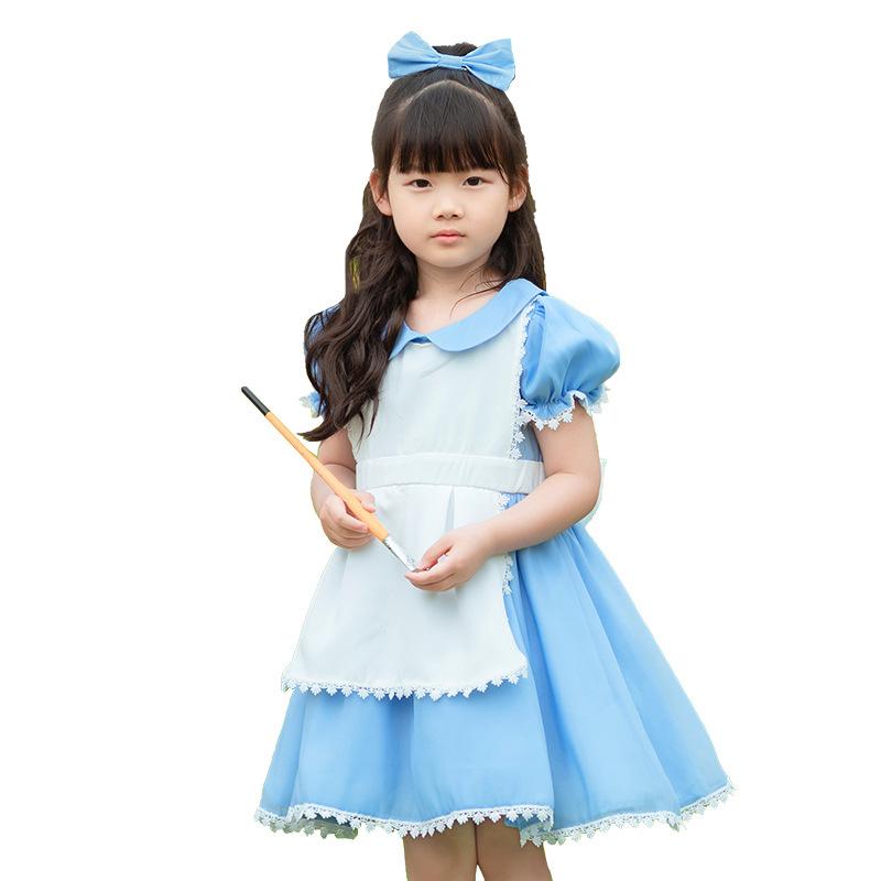Blue Alice Maid Dress Girl Dress In Wonderland Cos Halloween Kids Lolita Dress