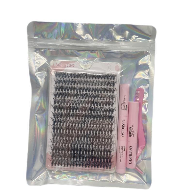 Clustered 240pcs 40D DIY False Eyelashes - Natural Curled Doll Lashes Mixed Pack
