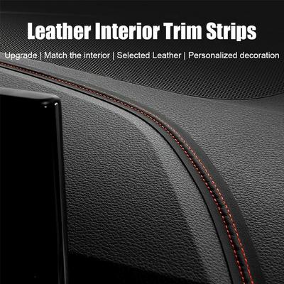 Bandes de Garniture Intérieure en Cuir pour Voiture, Porte, Console Centrale, Accoudoir, Bande Tressée DIY, Ornement de Décoration Automobile, Modification U6R1