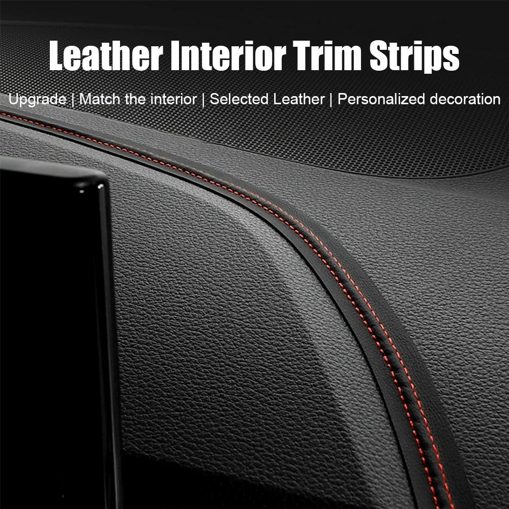 Car Leather Interior Trim Strips For Auto Door Center Console Armrest DIY Braid Strip Car Decoration Ornament Modification Y5A7