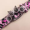 Women's Men's Oversized Belt Leopard Print Rhinestones Embellished Rivets Accent Western Girdle for Hip Hop Event
